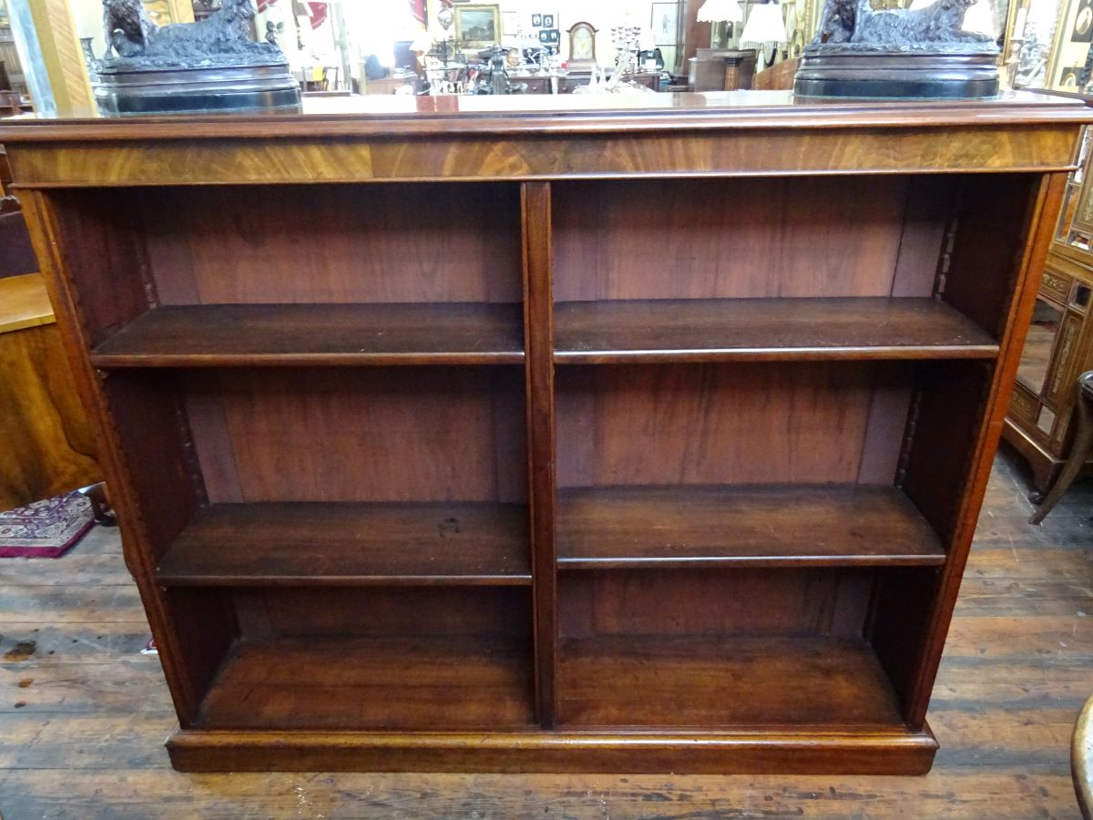 19th century mahogany double fronted bookcase